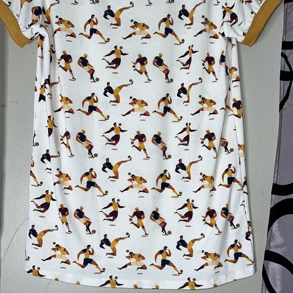 LuLaRoe Women's Small Soccer Player Tee Shirt White Yellow Graphic - Picture 8 of 10
